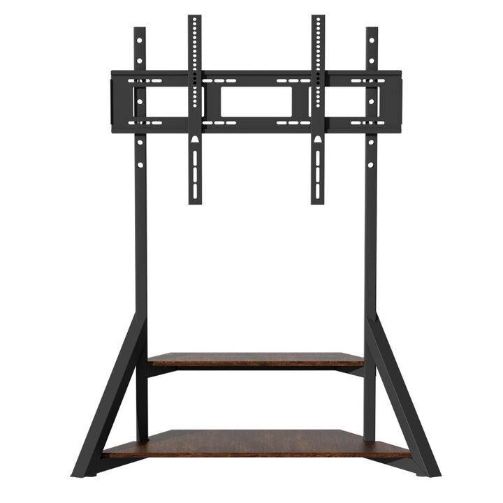 Floor TV Stand with 2-Tiers MDF Shelves Adjustable Height for 65-100 inch TVs