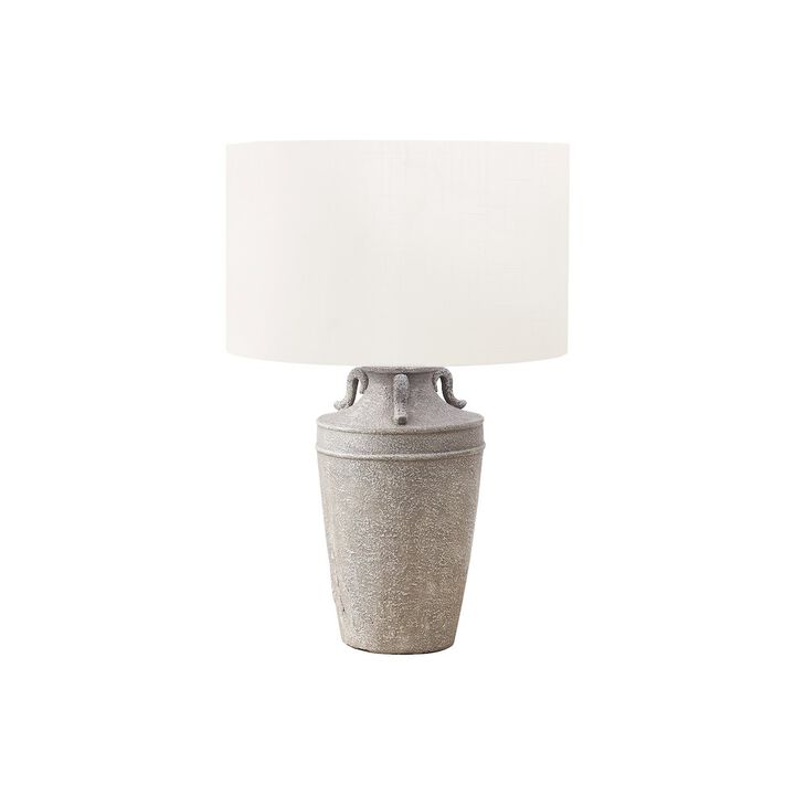 Lighting, 28"H, Table Lamp, Grey Ceramic, Ivory / Cream Shade, Transitional