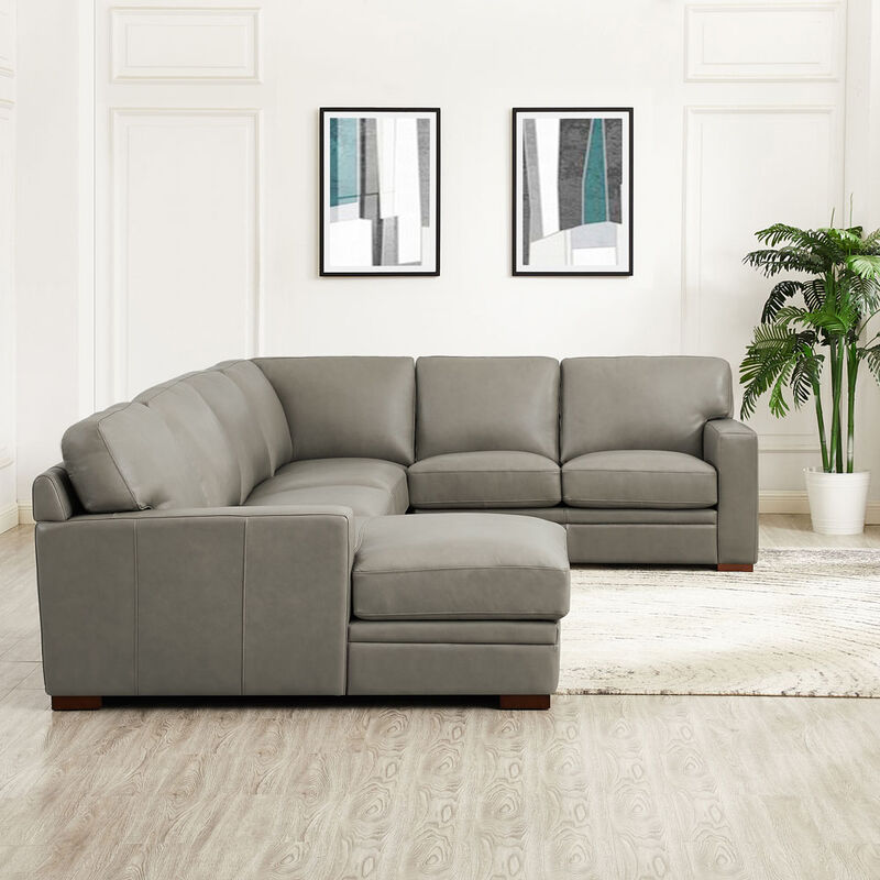 Dillon Top Grain Leather U-Shaped Sectional with Left Chaise