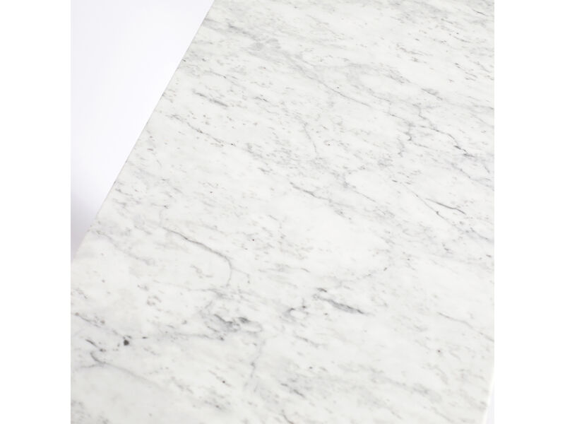Agatha 39" White Rectangular Italian Carrara Console Table