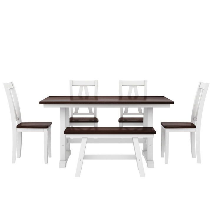 Merax 6-Piece Wood Dining Table Set