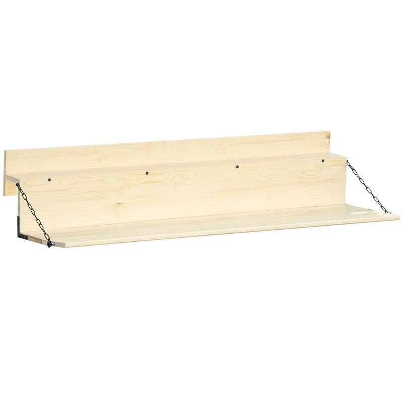 Natural Wood Balcony Table: Foldable Spruce Railing Bar & Desk