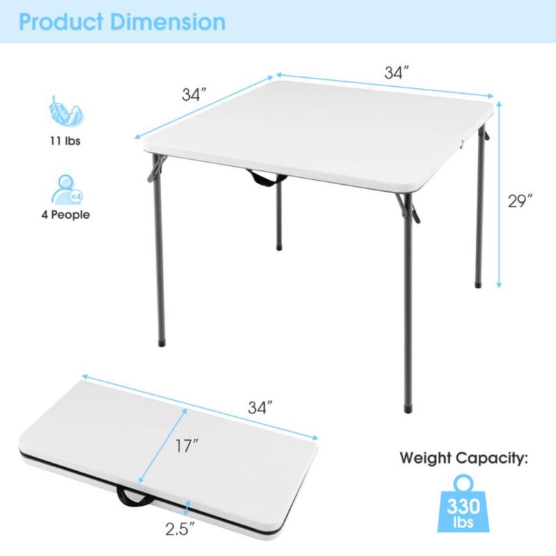 Hivvago Folding Camping Table with HDPE Tabletop and Rustproof Steel Frame