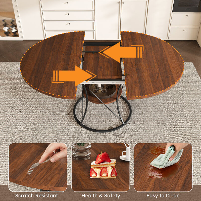 Lefbod Industrial Expandable Round Dining Table image number 5