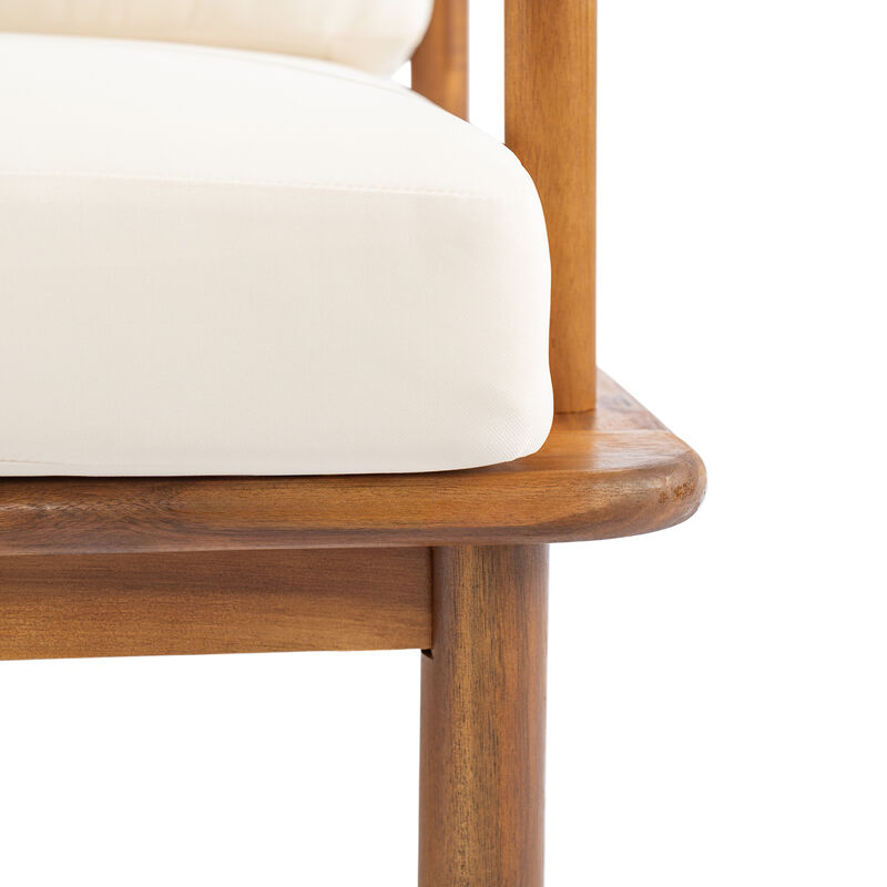 Christopher Knight Home Snee Farmhouse Patio Acacia Wood Club Chair with Cushion image number 9
