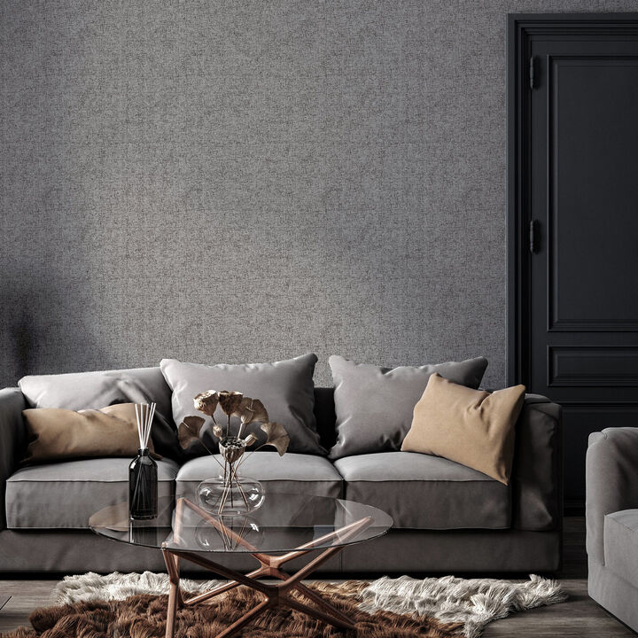Leland Charcoal Woven Wallpaper