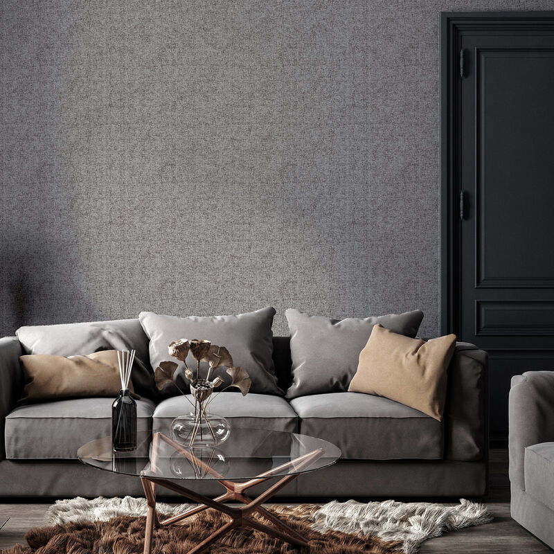 Leland Charcoal Woven Wallpaper image number 1