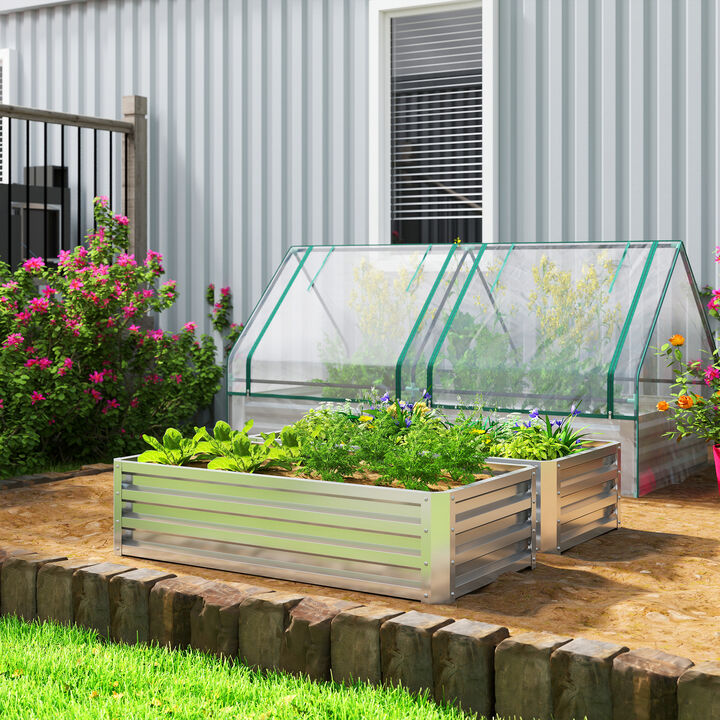 Hivvago 4' x 2' Raised Garden Bed for Vegetables and Herbs