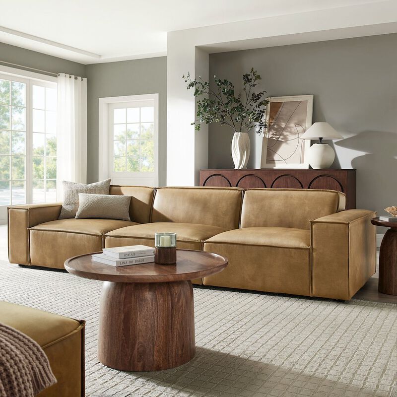 Restore 3-Piece Vegan Leather Modular Sofa Set image number 7