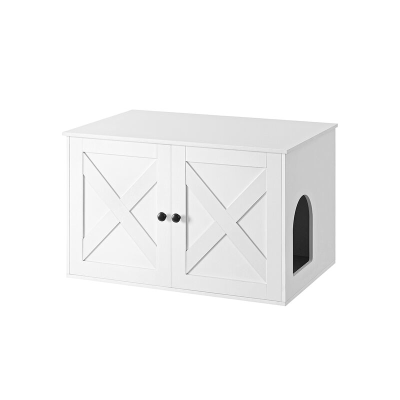 Cat Washroom Cabinet - Hidden Litter Box Enclosure with Wooden Doors
