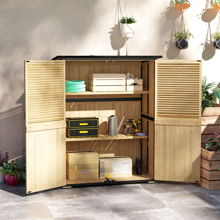 Hivvago Wood Outdoor Storage Shed with Asphalt Roof