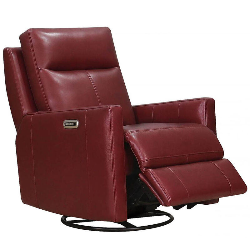 Vienna Power Headrest Swivel Glider Leather Recliner