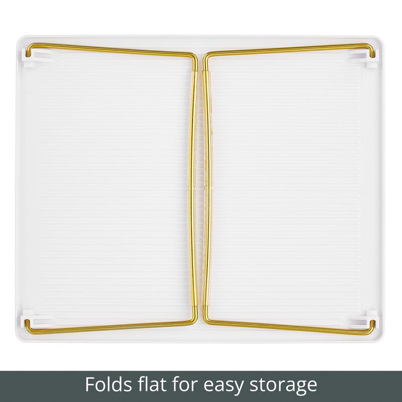 mDesign Metal Storage Organization for Closet Shelves, 4 Pack, White/Soft Brass image number 7
