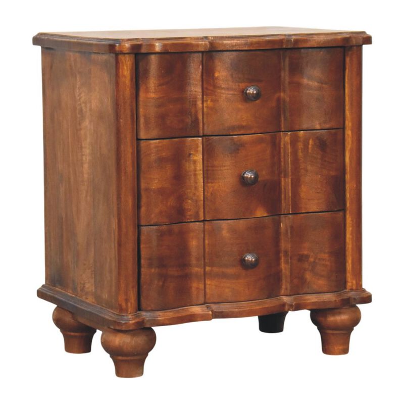 Artisan Furniture Solid Wood Lume Panel Bedside Table, Brown image number 3