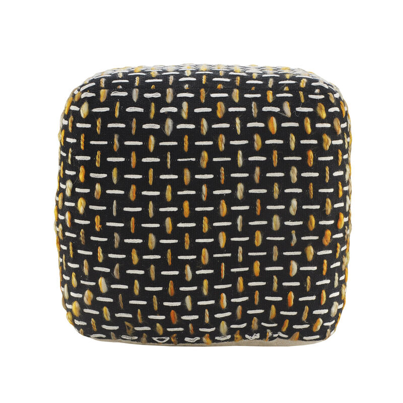 Durable Fabric Geometric Pouf Ottoman – Accent Floor Cushion for Living Room