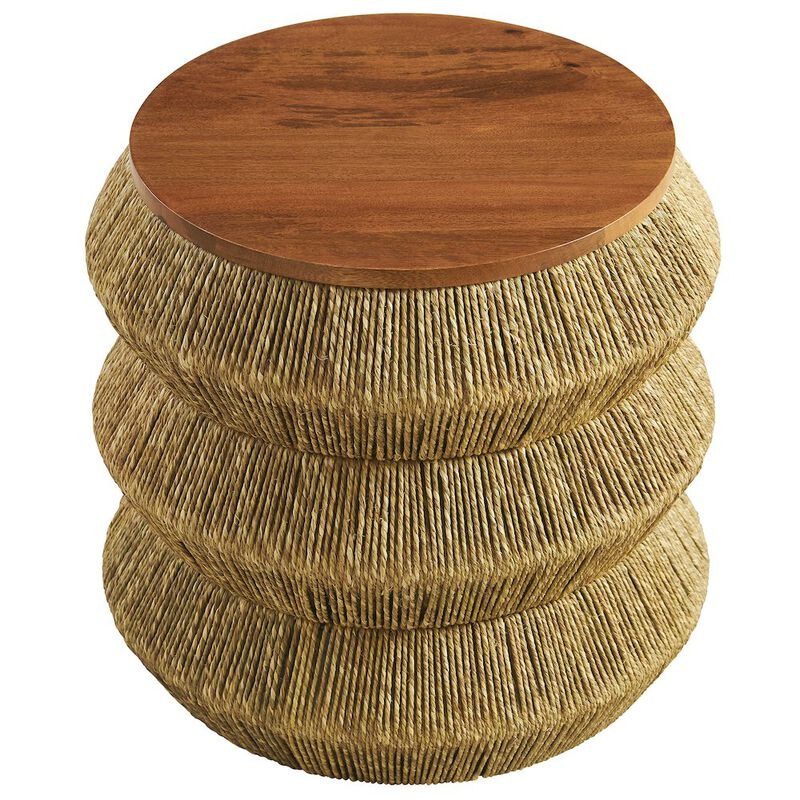 Maris Seagrass and Wood End Table image number 3