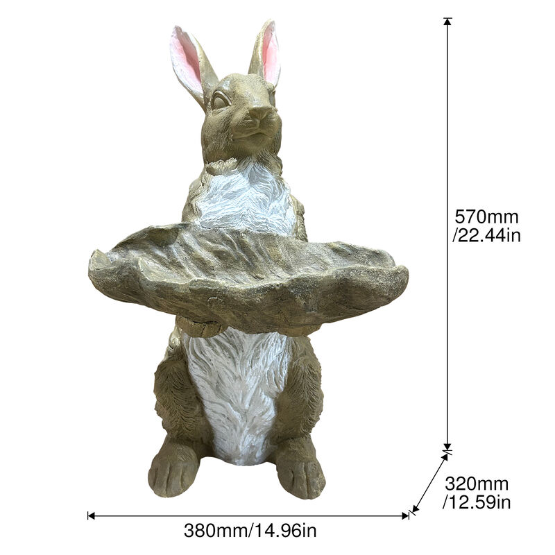 Braxti Bunny Statue Holding Decor image number 6
