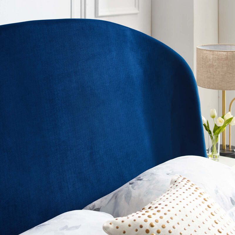 Modway - Mira Upholstered Performance Velvet Queen Platform Bed Navy image number 7