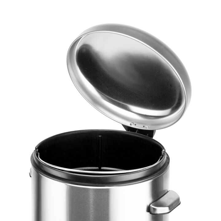 8 Gallon Stainless Steel Round Kitchen Step Trash Can
