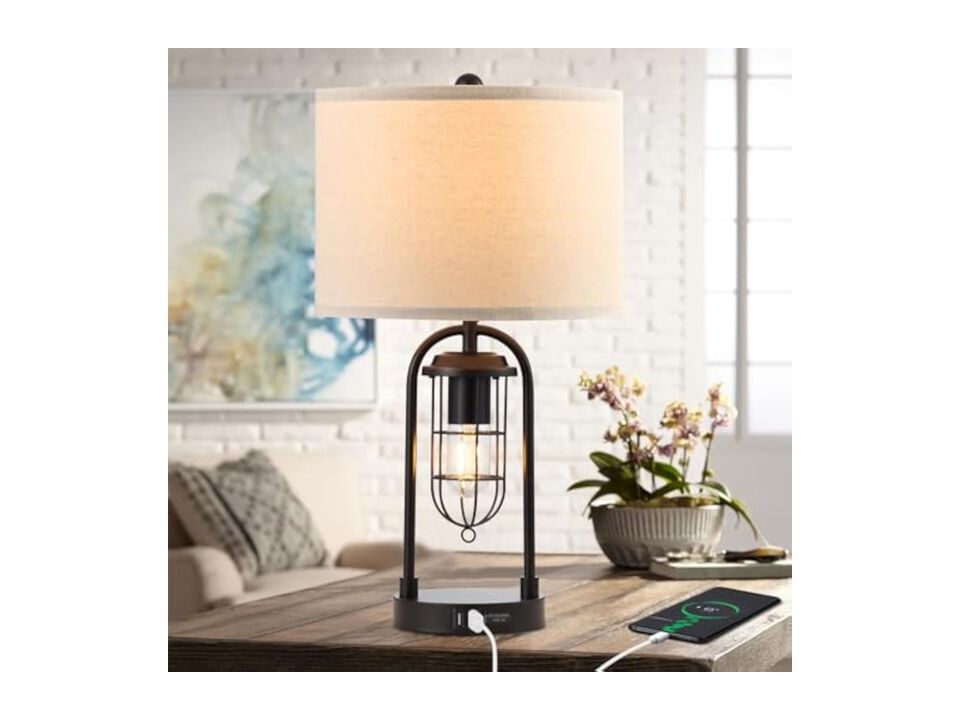Farmhouse Nightstand Lamps Set Of 2 For Living Room Bedroom Nightstand