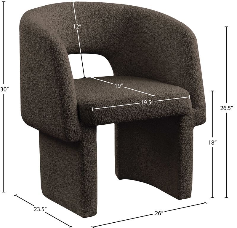 Meridian Furniture Emmet Brown Boucle Fabric Dining Chair / Accent Chair image number 7