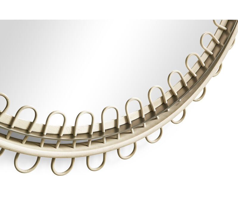Vorticity Oval Rattan Mirror
