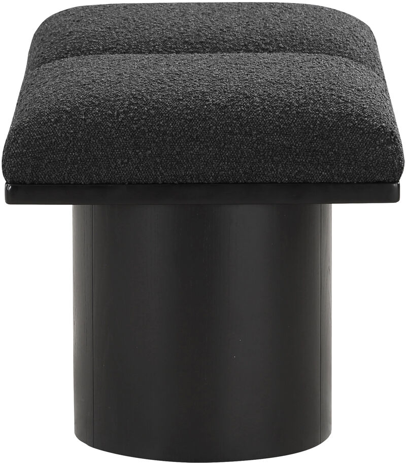 Meridian Furniture Pavilion Black Boucle Fabric Bench