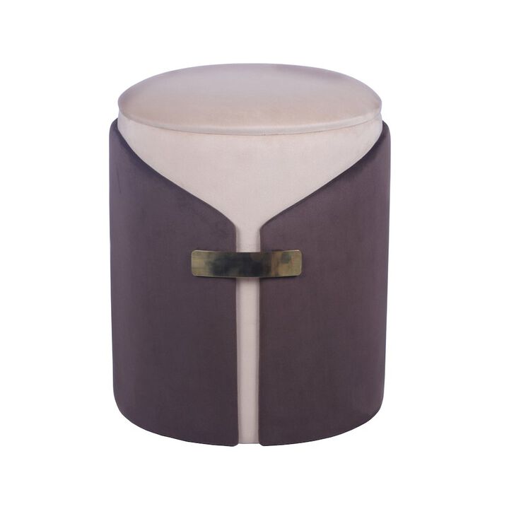 Two-Toned Ottoman with Storage or Vanity Stool, Brown