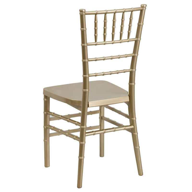Flash Furniture PREMIUM Gold Resin Stacking Chiavari Chair image number 4