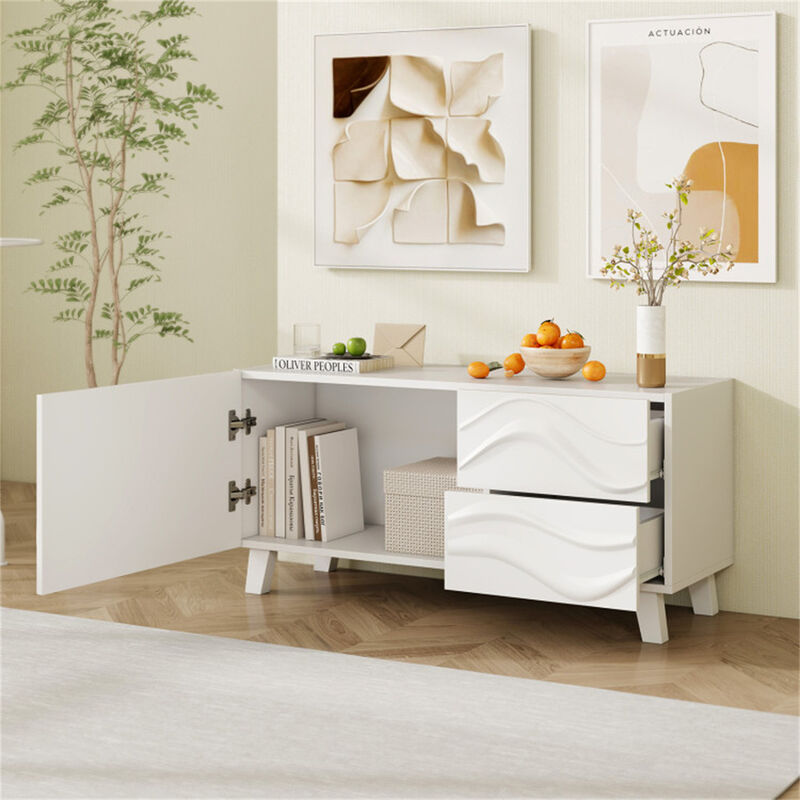 TV Storage Cabinet &ndash; Stylish Console with Drawers for Electronics and Accessories