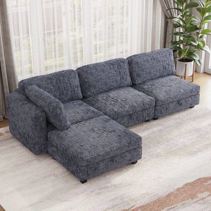TATEUS  Sleeper Sectional Sofa Set