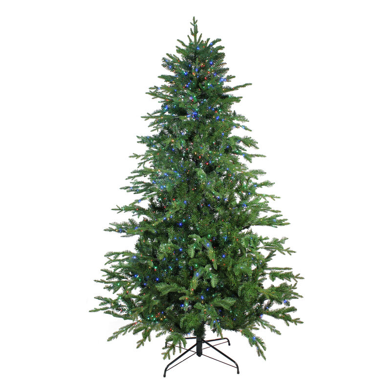 7.5' Pre-Lit Medium Ashland Sitka Spruce Artificial Christmas Tree - Multicolor LED Lights image number 1