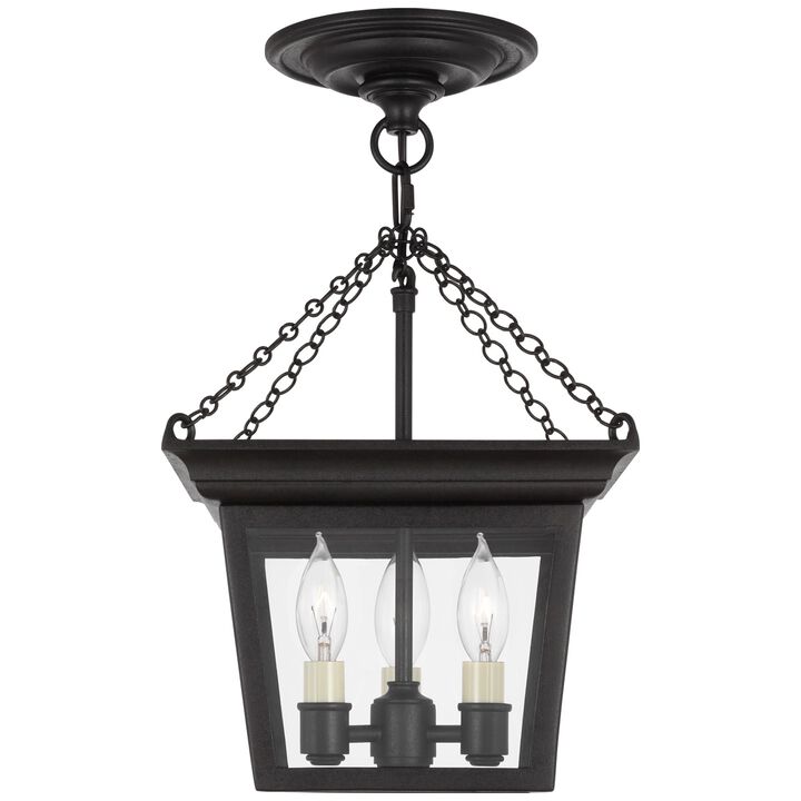 Cornice Semi-Flush Lantern in Blackened Rust