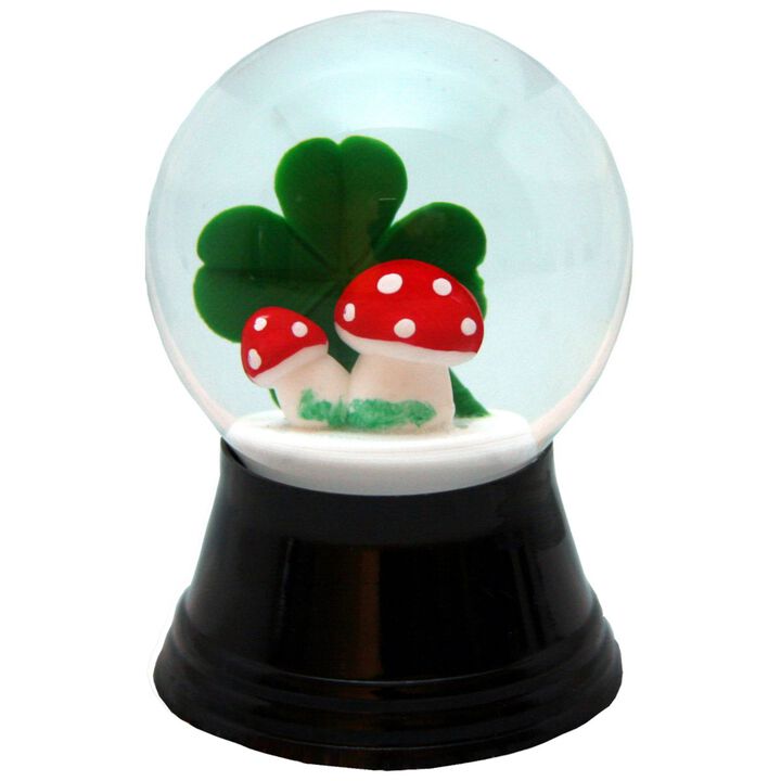 2.5" Perzy Small Mushroom with 4-Leaf Clover St. Patrick's Day Snow Globe