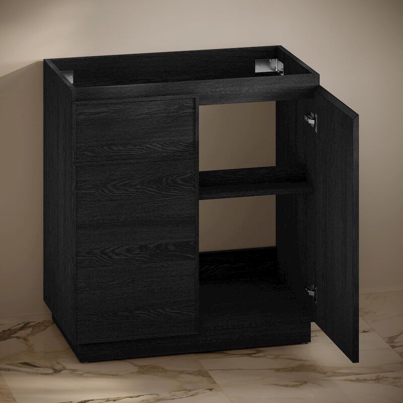St. Tropez 36" Freestanding Bathroom Vanity Cabinet without Top in Black Oak image number 3