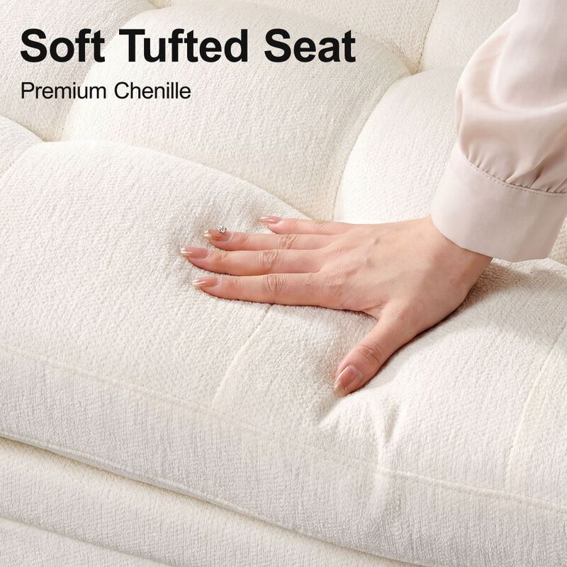 102" L-Shaped Chenille Modular Sectional Sleeper Sofa with Pullout Bed, Reclining Backrest, USB image number 7