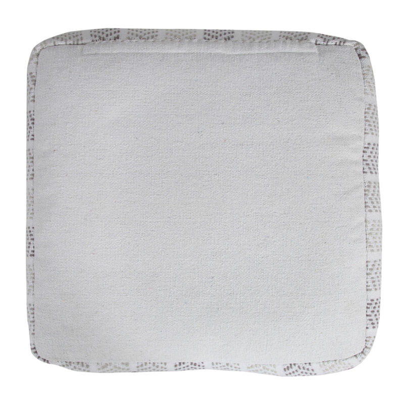 Hivvago 18 Inch Gray And White Cotton Chevron Pouf Ottoman