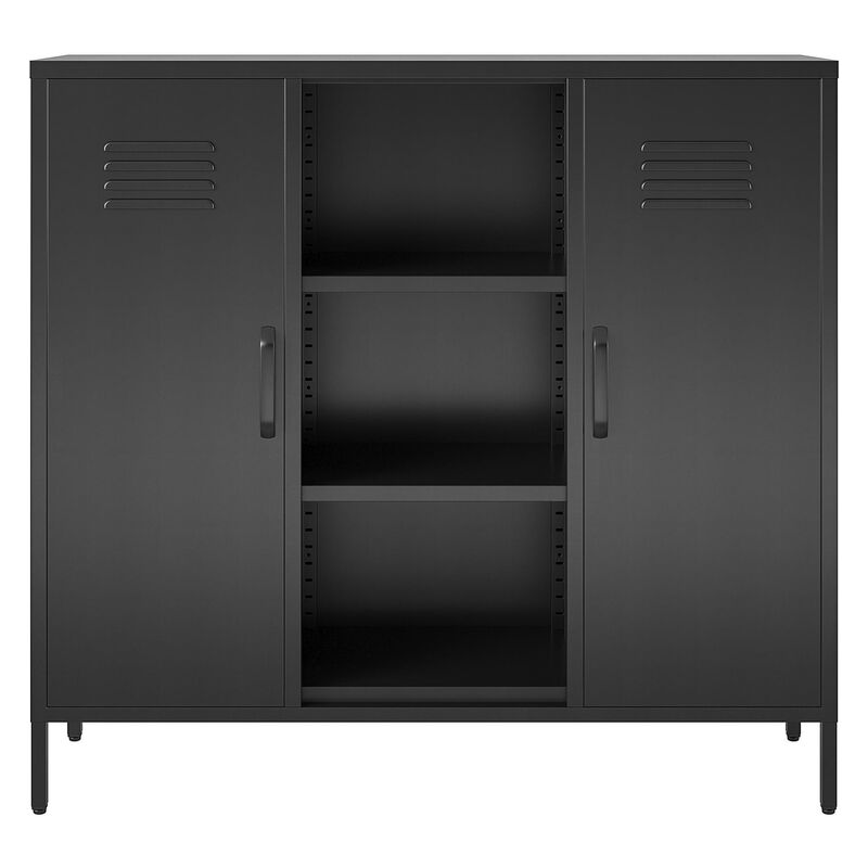 Shadwick 2 Door Metal Locker Console Table w/ Storage