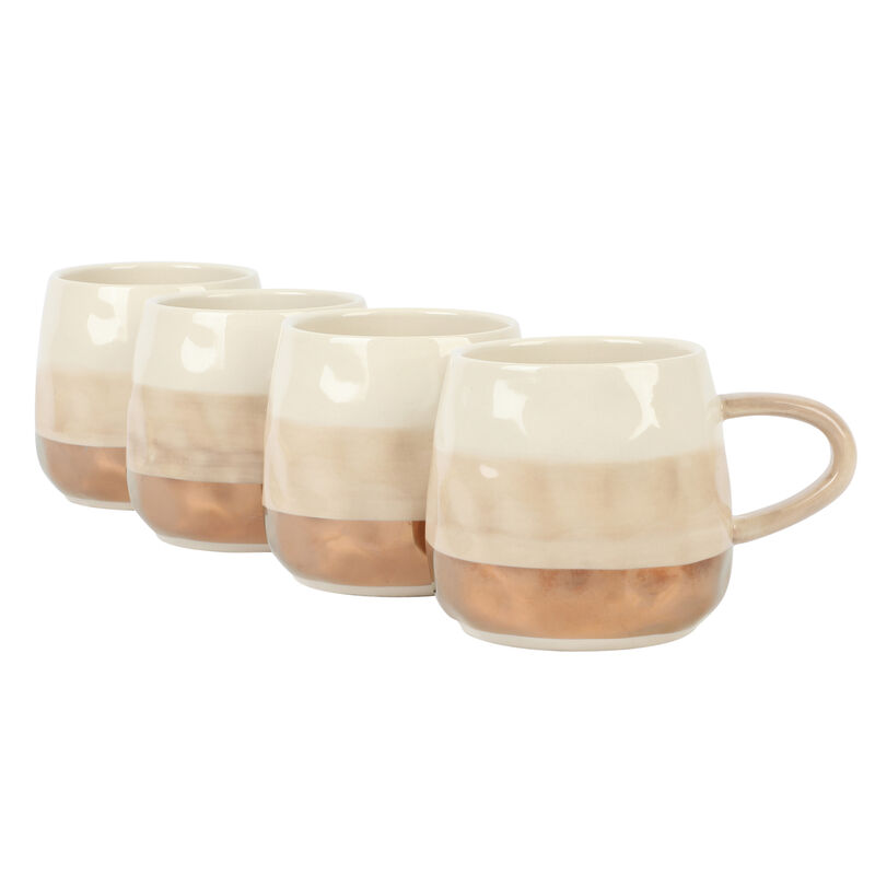 Cravings By Chrissy Teigen 4 Piece 18 Ounce Stoneware Cup Set in Dove Gray
