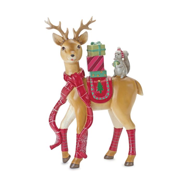 Deer and Squirrel Decor – Christmas Home Decorations for Mantel, Table, and Winter Holiday Display