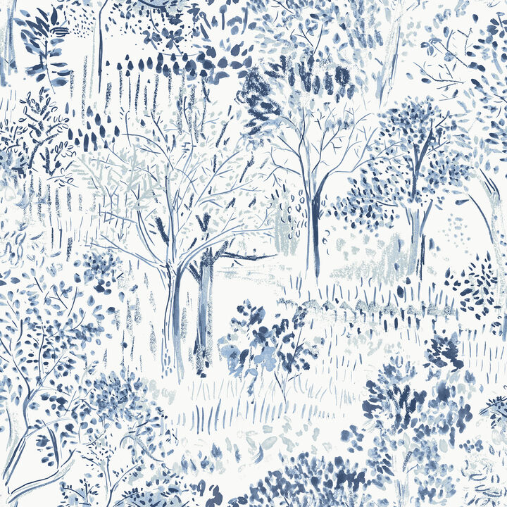 Walden Navy Forest Wallpaper