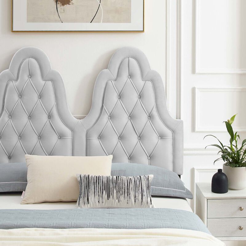 Alexandria Tufted Performance Velvet Twin Platform Bed image number 9