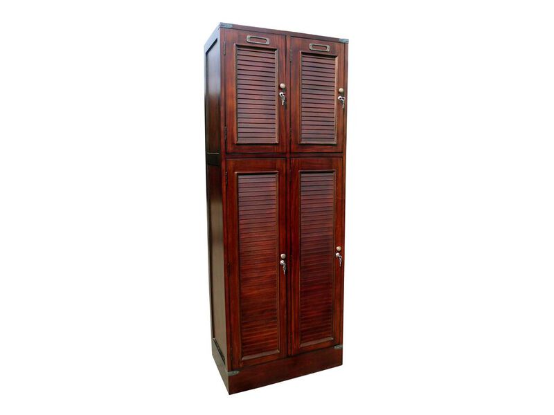 Louvered Double Locker Cabinet