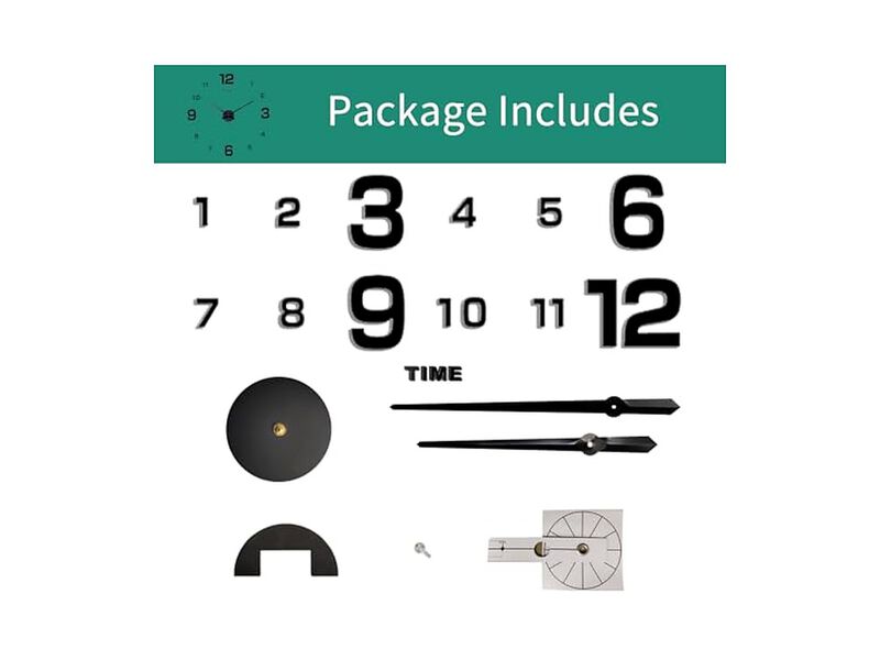DIY Mirror Reloj Digital Pared Black Wall Clock Modern Living Room Decor image number 3