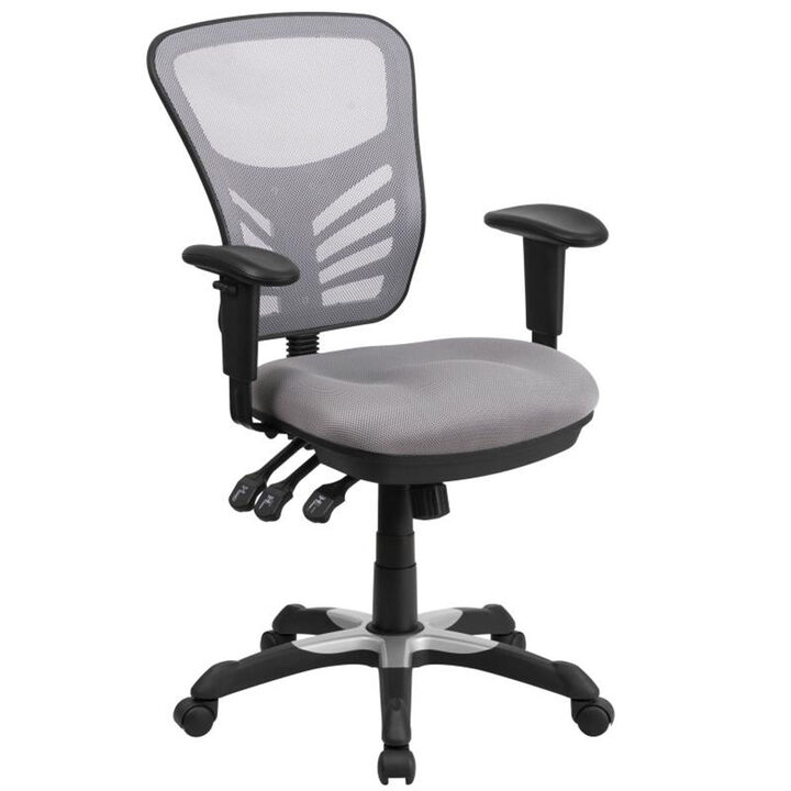 Nicholas Mid-Back Dark Gray Mesh Multifunction Executive Swivel Ergonomic Office Chair with Adjustable Arms
