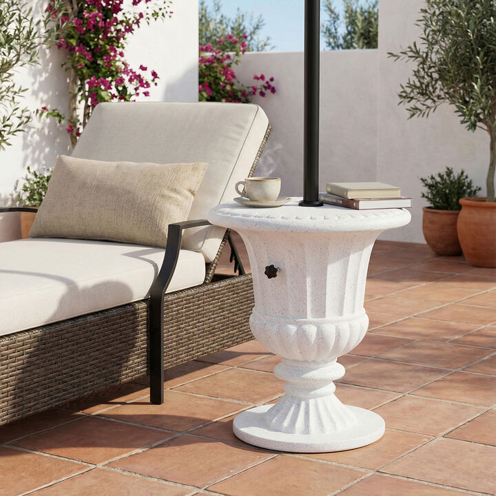 Christopher Knight Home Burgess Patio Mid-Century Modern Lightweight Concrete Side Table