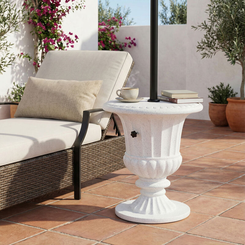 Christopher Knight Home Burgess Patio Mid-Century Modern Lightweight Concrete Side Table image number 1