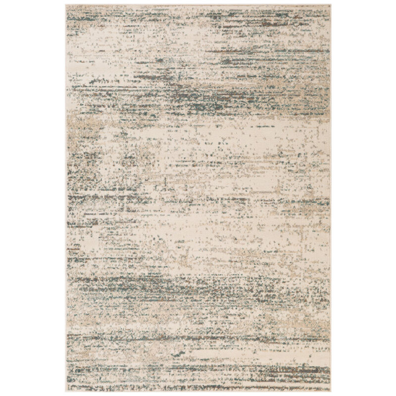 2 x 3 Ivory Striped Power Loom Area Rug image number 0