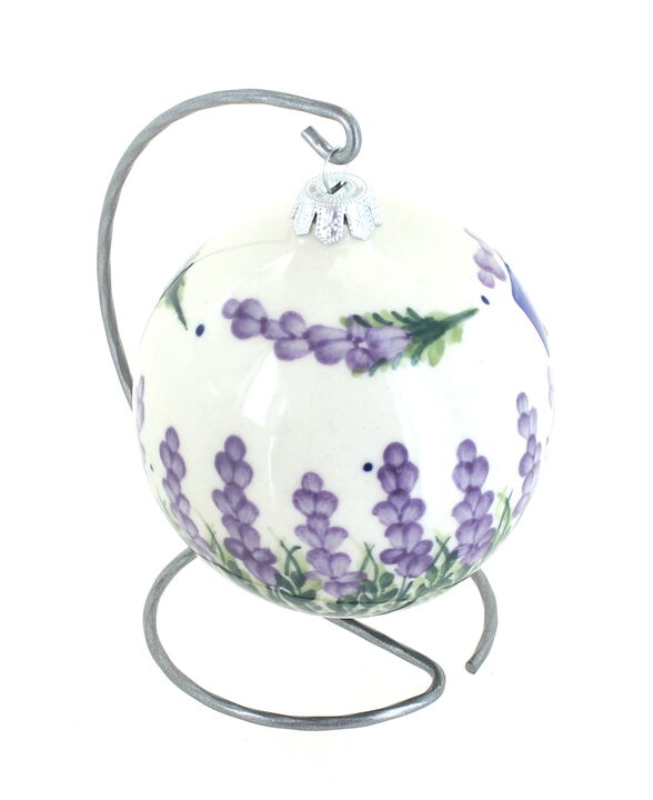 Blue Rose Polish Pottery Lavender Fields Christmas Ball