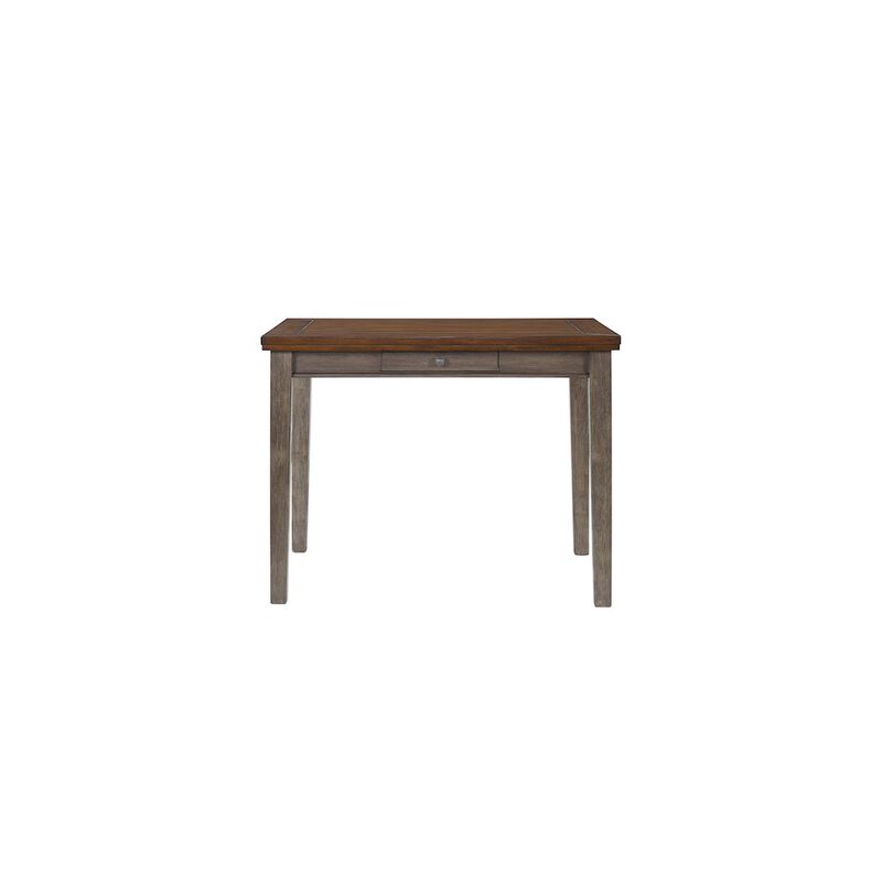 Will Counter Dining Table W/ 4 Drawers in Gray / Brown Finish